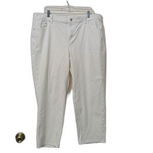 Talbots White Stovepipe Jeans Size 18W Women's Spring Ankle Straight Leg